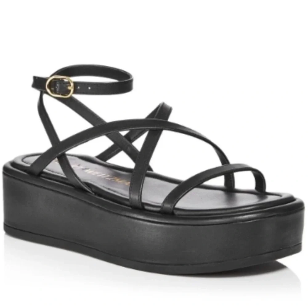 Stuart Weitzman Summerlift Leather Platform Sandals – Black, Size 8.5 – NWT - Picture 8 of 8